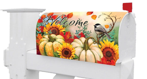 Pumpkins & Chickadees Mailbox Cover