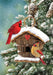 Winter Cardinal Birdhouse Flag