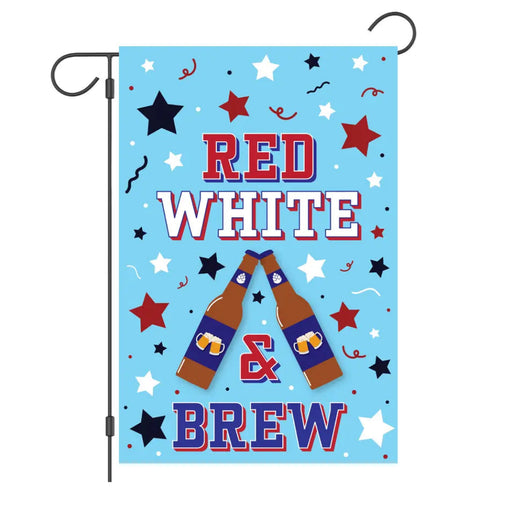 Red, White, and Brew Garden Flag
