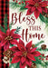 Bless this Home Poinsettia Garden Flag