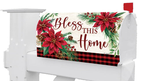 Bless this Home Poinsettia Mailbox Cover