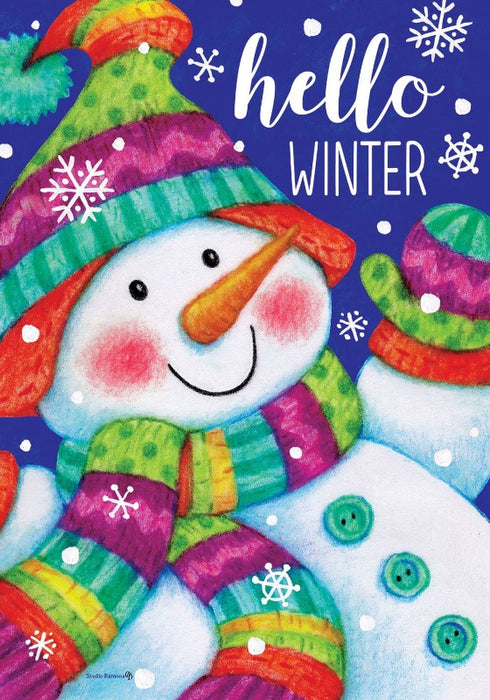 Hello Winter Banner Flag
