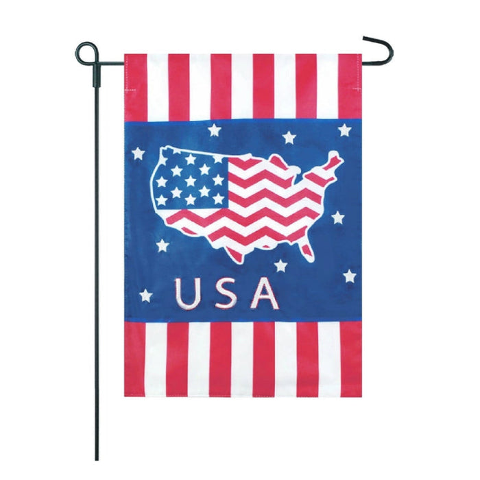 Americana Stripe Applique Garden Flag