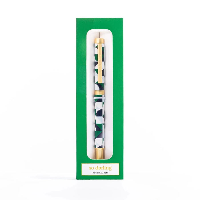 Boxed Rollerball Pen - Corner Play Blue & Green