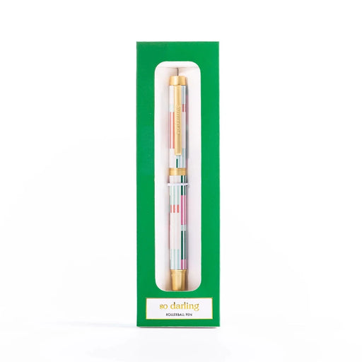 Boxed Rollerball Pen - Line It Up Pink & Green