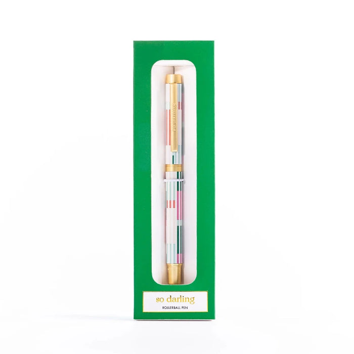 Boxed Rollerball Pen - Line It Up Pink & Green