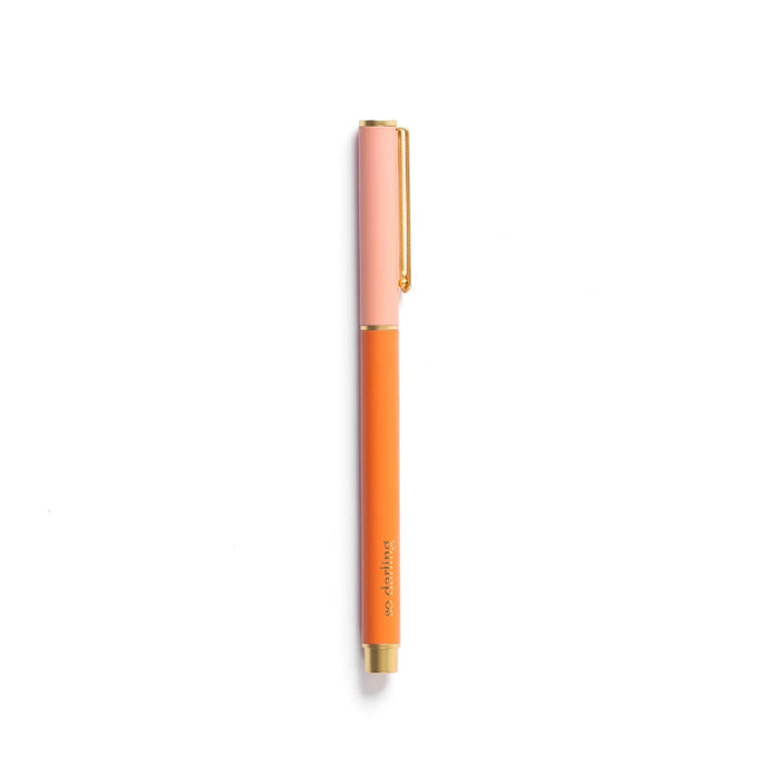 Snap Cap Pen - Colorblock Coral