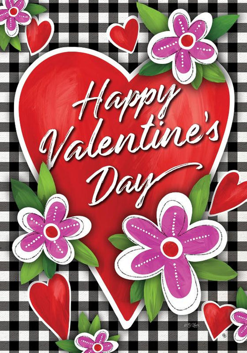 Gingham Valentine Banner Flag