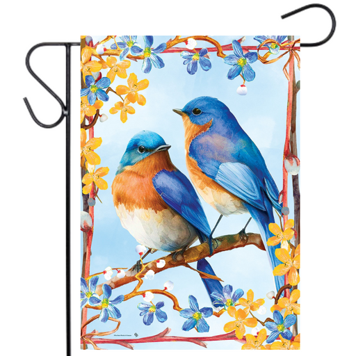 Lovely Bluebirds Garden Flag