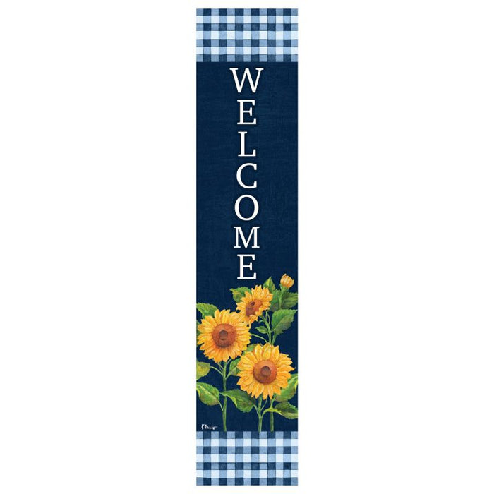 Sunflowers on Blue Plaid Yard Expression