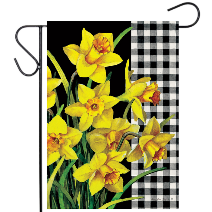 Daffodil Check Garden Flag
