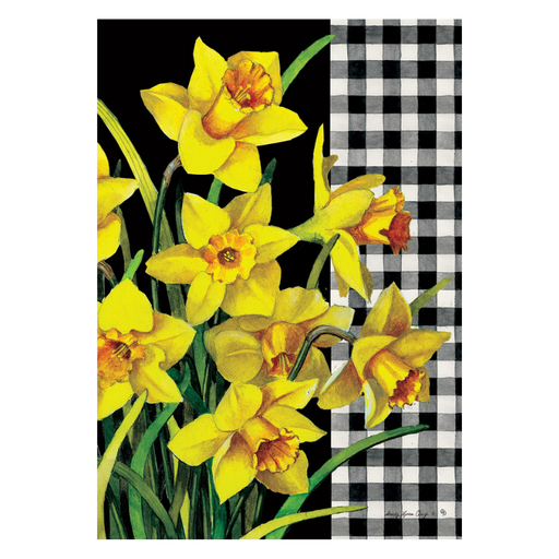 Daffodil Check Garden Flag