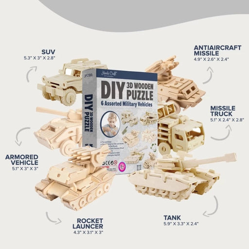 3D Wooden Puzzle Bundle Pack: Military Vehicles