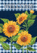 Sunflowers on Navy Decorative Flag