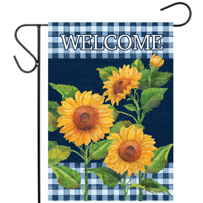 Sunflowers on Navy Garden Flag
