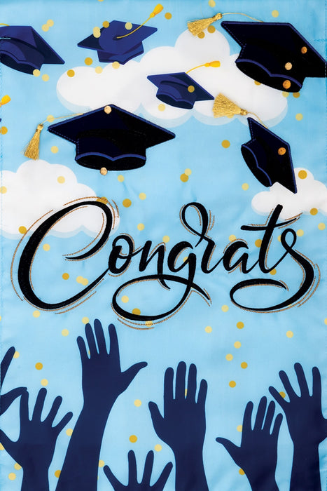 Congrats Grad Applique Banner Flag