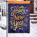 Happy New Year Embroidered Garden Flag