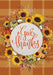 Give Thanks Sunflower Wreath Flag