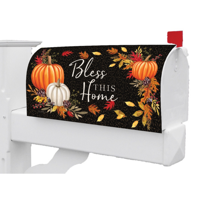 Bless This Home Pumpkins Mailbox Cover