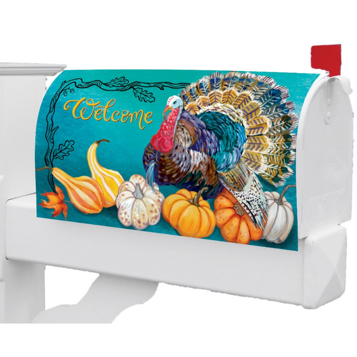 Teal Turkey Mailbox Cover