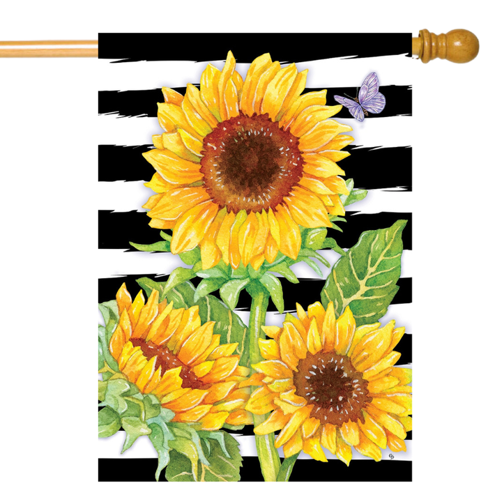 Sunflower Stripes Banner Flag