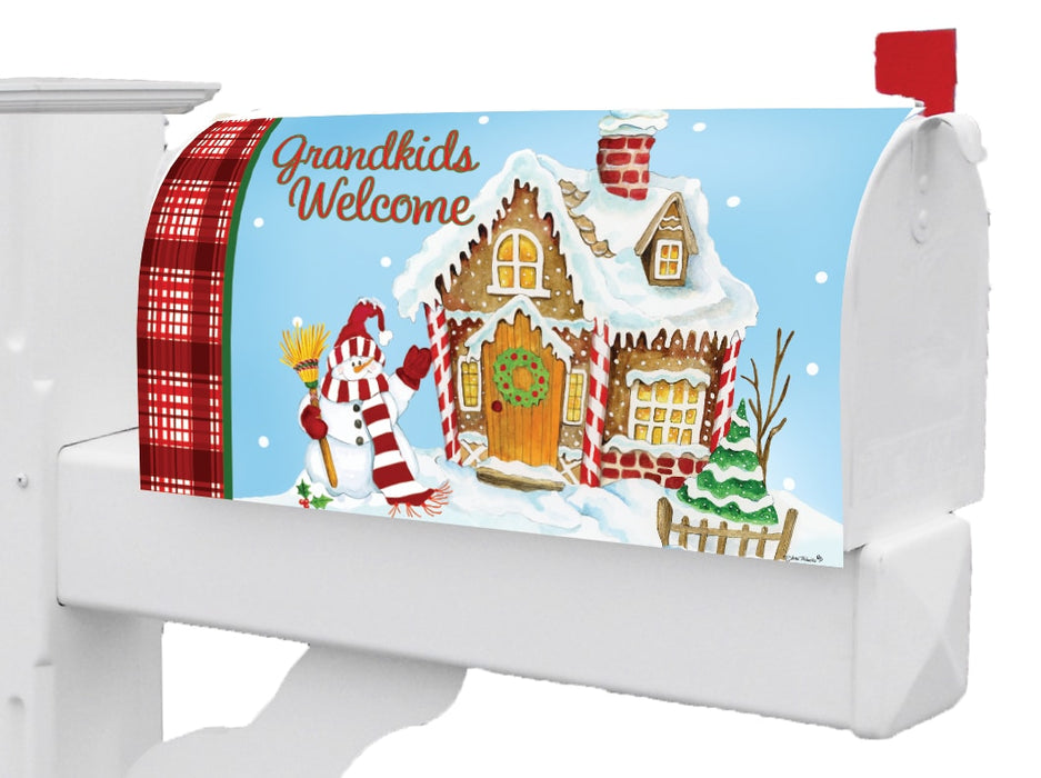 Grandkids Welcome Gingerbread House Mailbox Cover