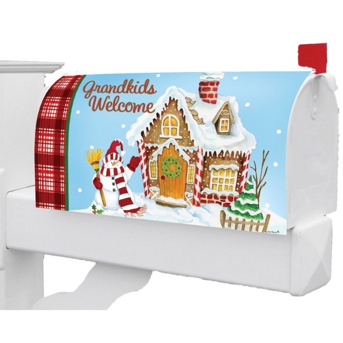 Grandkids Welcome Gingerbread House Mailbox Cover