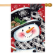 Black & Red Snowman Banner Flag