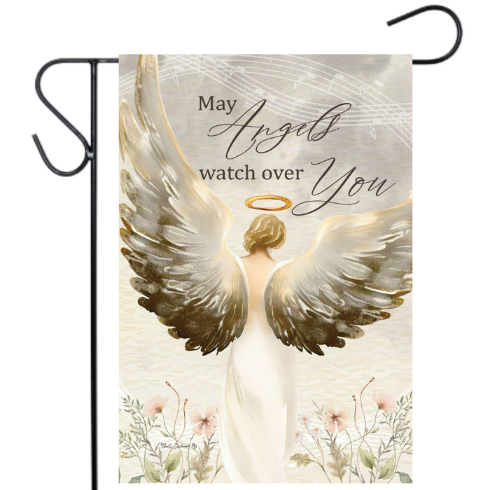 May Angels Watch Over You Garden Flag