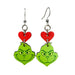 Green Gurmudgeon Heart Wood Earrings