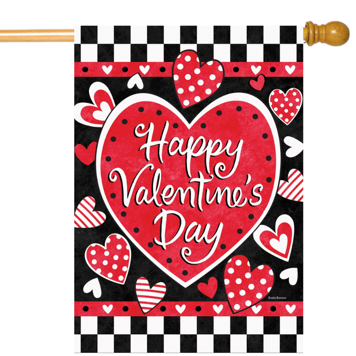 Valentine Check Banner Flag