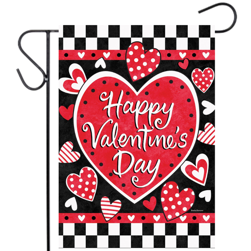 Valentine's Check Garden Flag