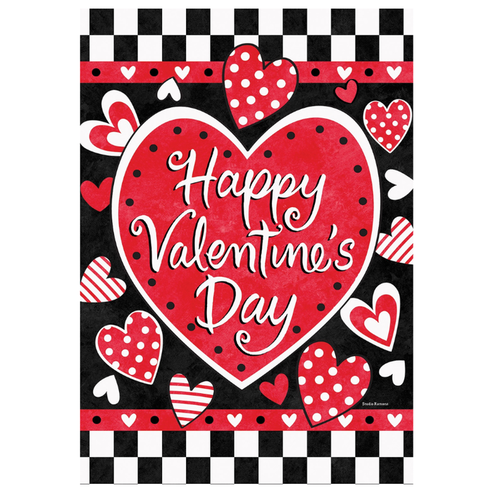 Valentine's Check Decorative Flag