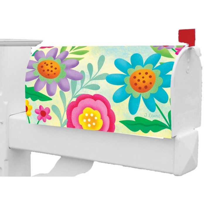 Pastel Floral Welcome Mailbox Cover