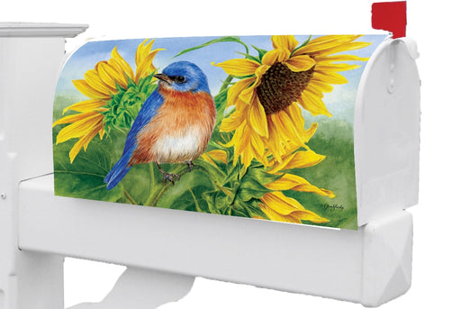 Bluebird Sunflowers Mailbox Cover