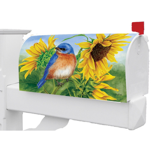 Bluebird Sunflowers Mailbox Cover