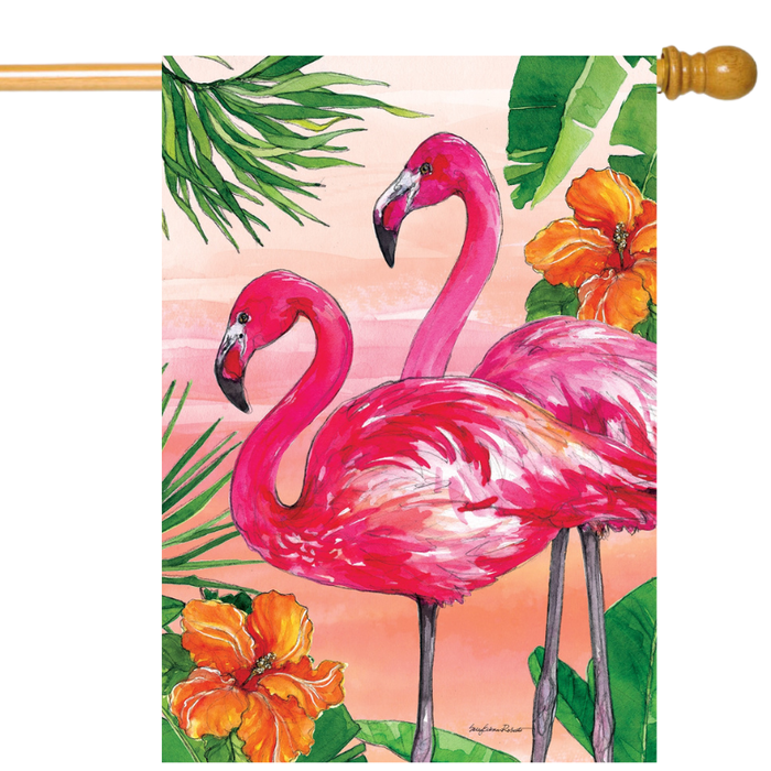 Flamingo Sunset Banner Flag