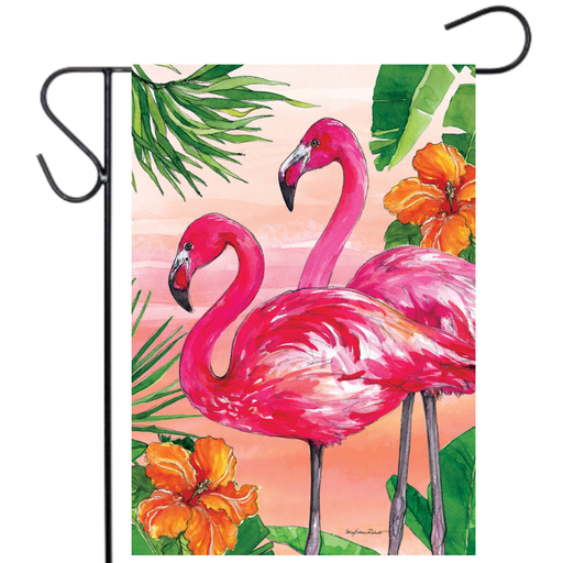 Flamingo Sunset Garden Flag