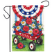 Patriotic Wagon Garden Flag