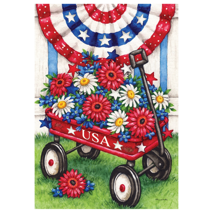 Patriotic Wagon Decorative Flag