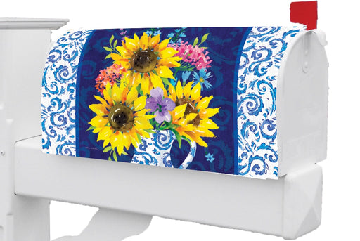 Sunflower Chinoiserie Mailbox Cover