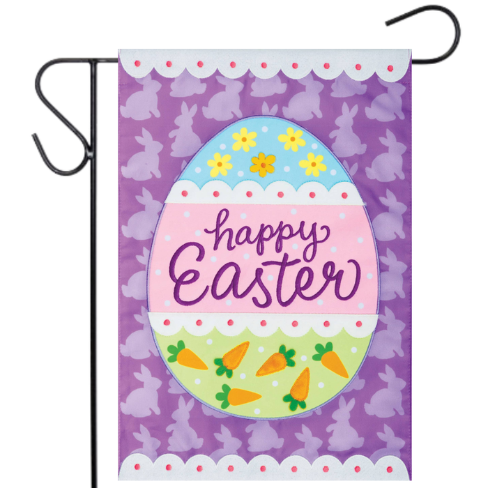 Patterned Easter Egg Applique Garden Flag