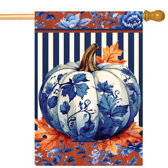 Chinoiserie Pumpkin Banner Flag