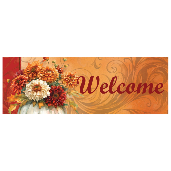 Orange Pumpkin Mums Signature Sign