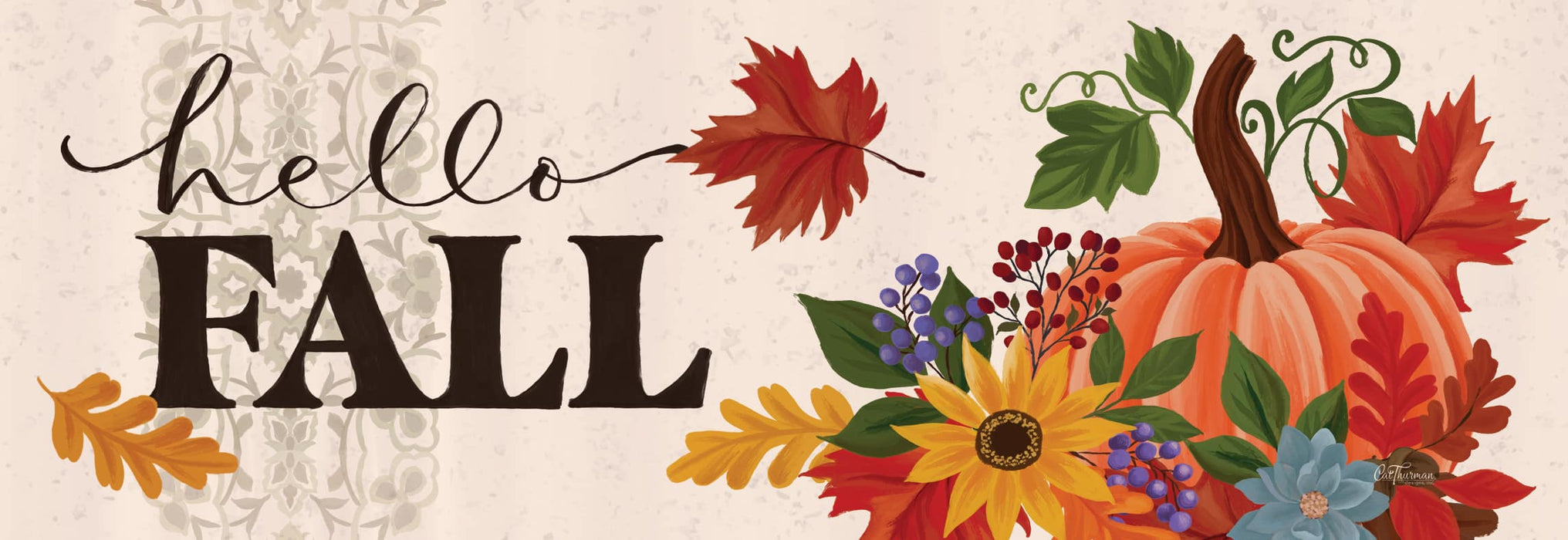 Hello Fall Pumpkin Signature Sign