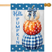 Gingham Hello Pumpkin Banner Flag