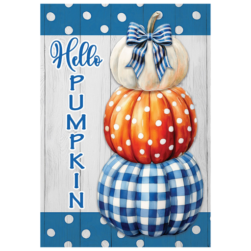 Gingham Hello Pumpkin Flag