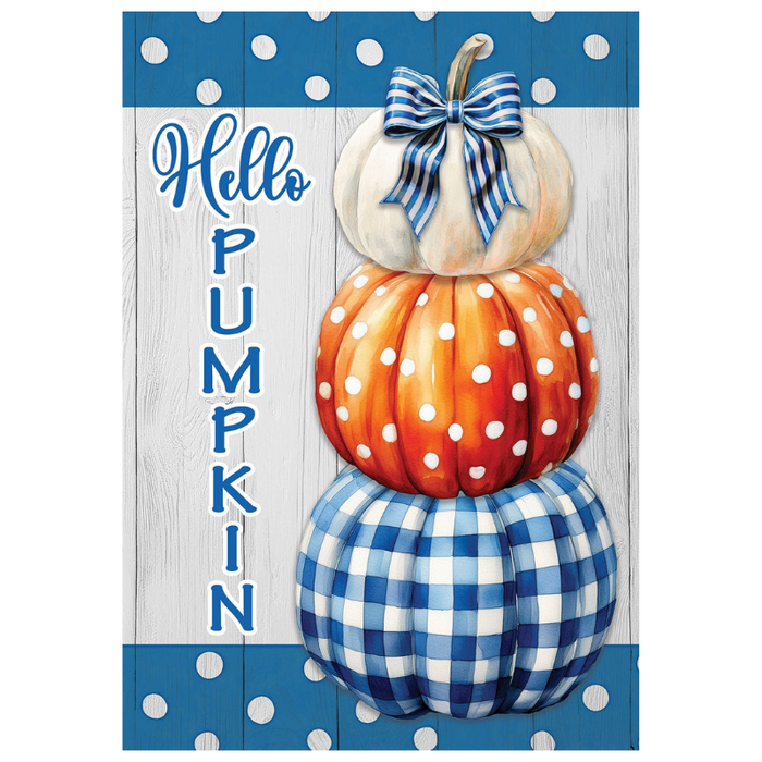 Gingham Hello Pumpkin Flag