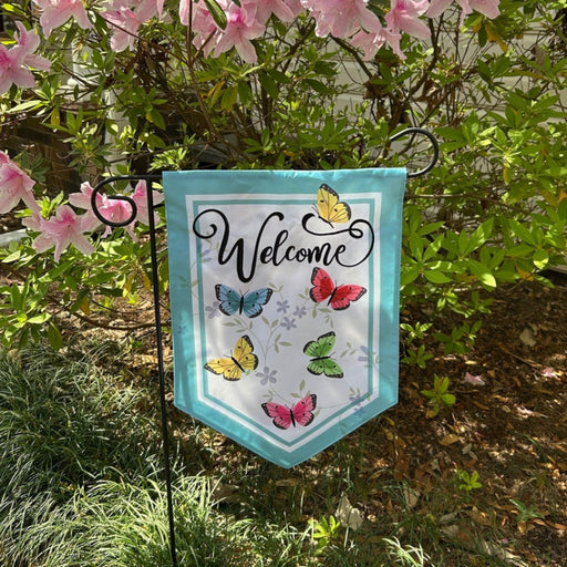 Butterfly Welcome 2-Sided Garden Flag