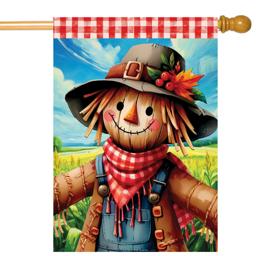 Scarecrow & Pumpkins Banner Flag